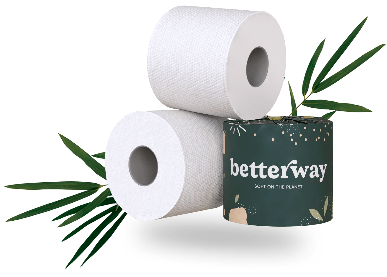 100% Bamboo Toilet Paper. Soft on the planet, and soft on you. – Betterway